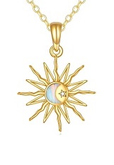 alluring sun moon star gold baby necklace
